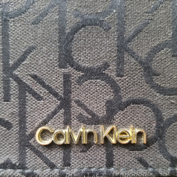 Calvin Klein Monogram Logo Wallet Clutch Black - Picture 2 of 10